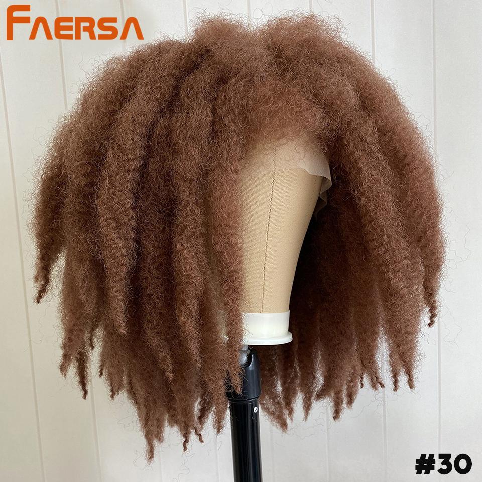 Īsas afro tamborētas matu mežģīņu parūkas