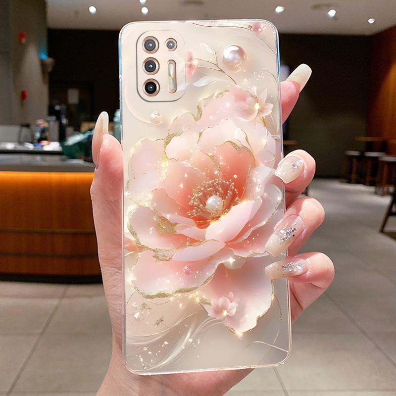 Phone Case For Motorola Moto G9 Plus Fundas Capa Butterfly Bow Protective Casing Transparent Soft Silicone TPU Cover Coque