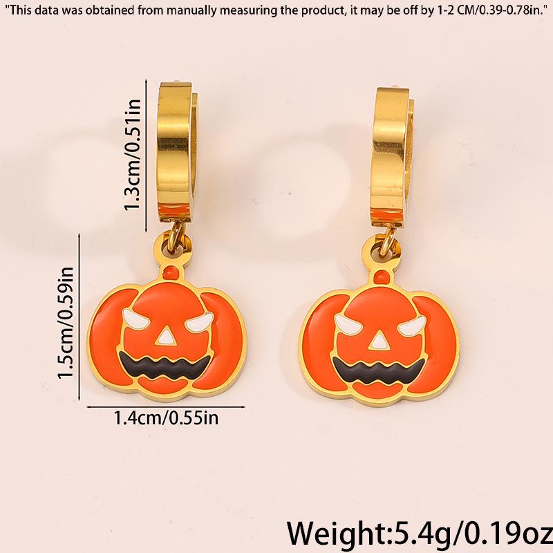 Luxurious Halloween Stainless Steel Pumpkin, Skull & Mummy Earrings