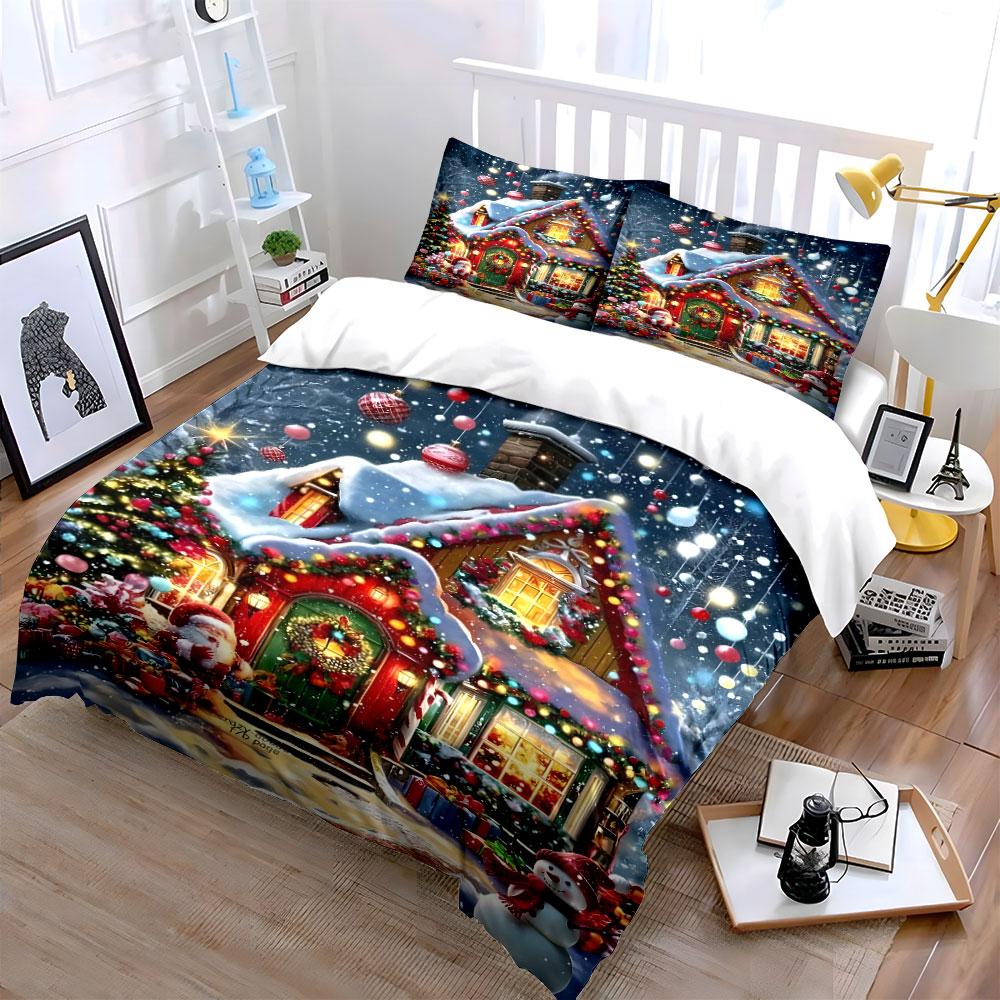 Winter Cottage Magic Bedding Sets Duvet Cover Sets Duvet Covers Pillowcases(1*Duvet Cover 2*Pillowcases Without Duvet Insert)