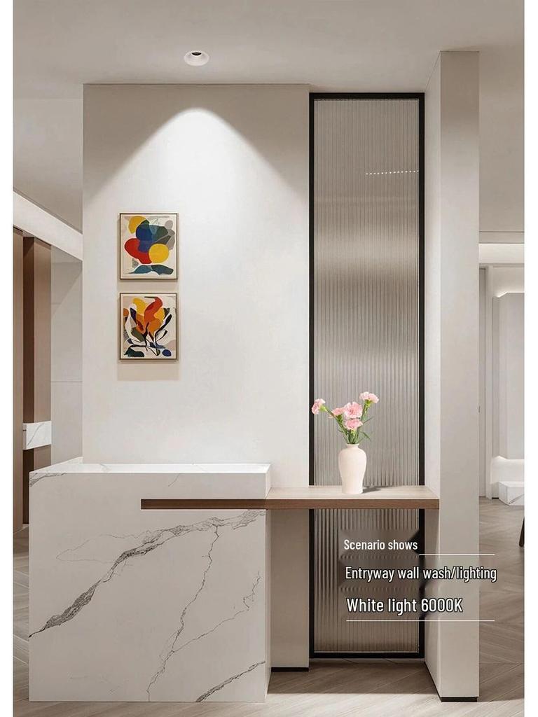 Anti-Glare Narrow Edge LED Wall Washer Spotlight for Living Rooms and Hotels