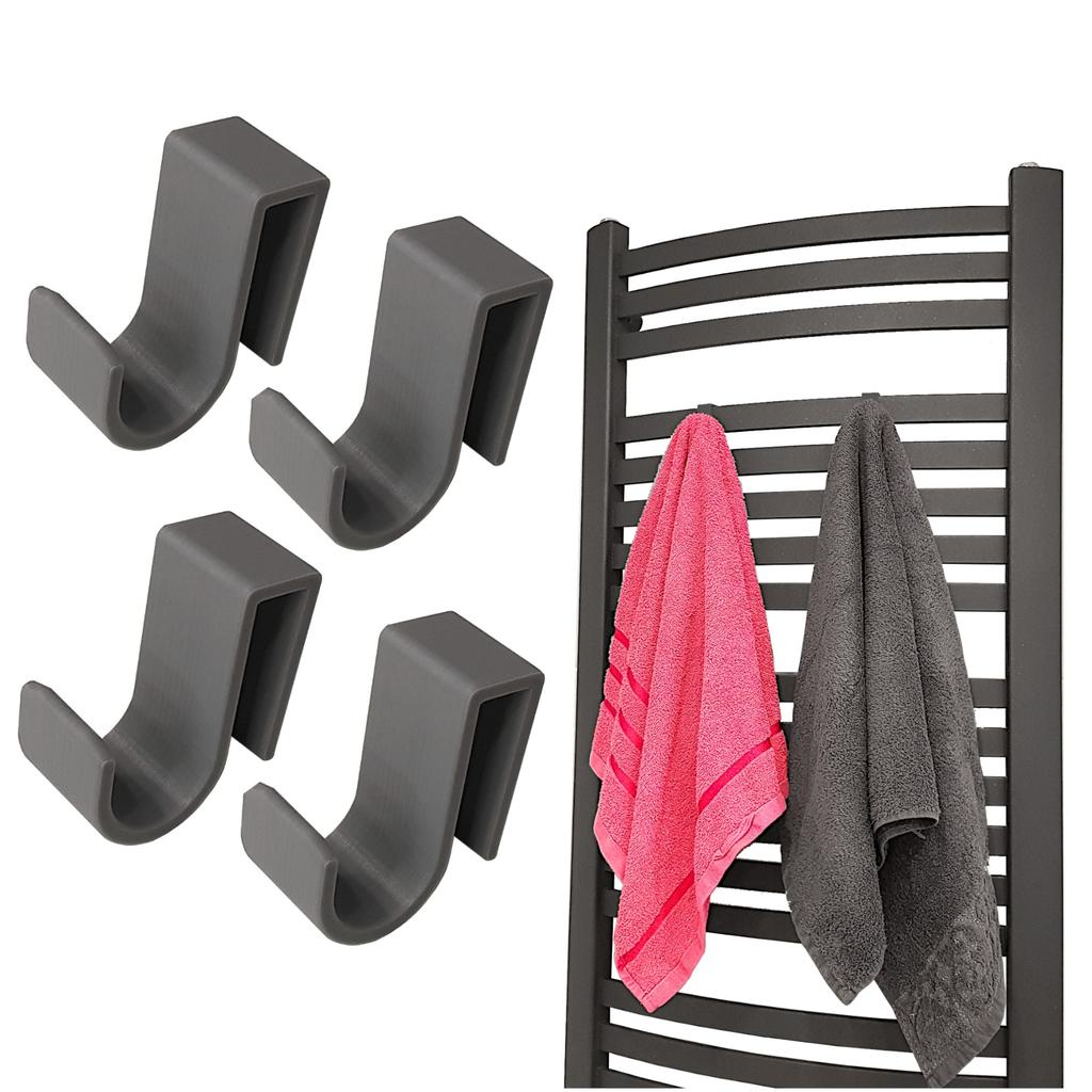 Set of 4 Radiator Hangers 10mm Gray