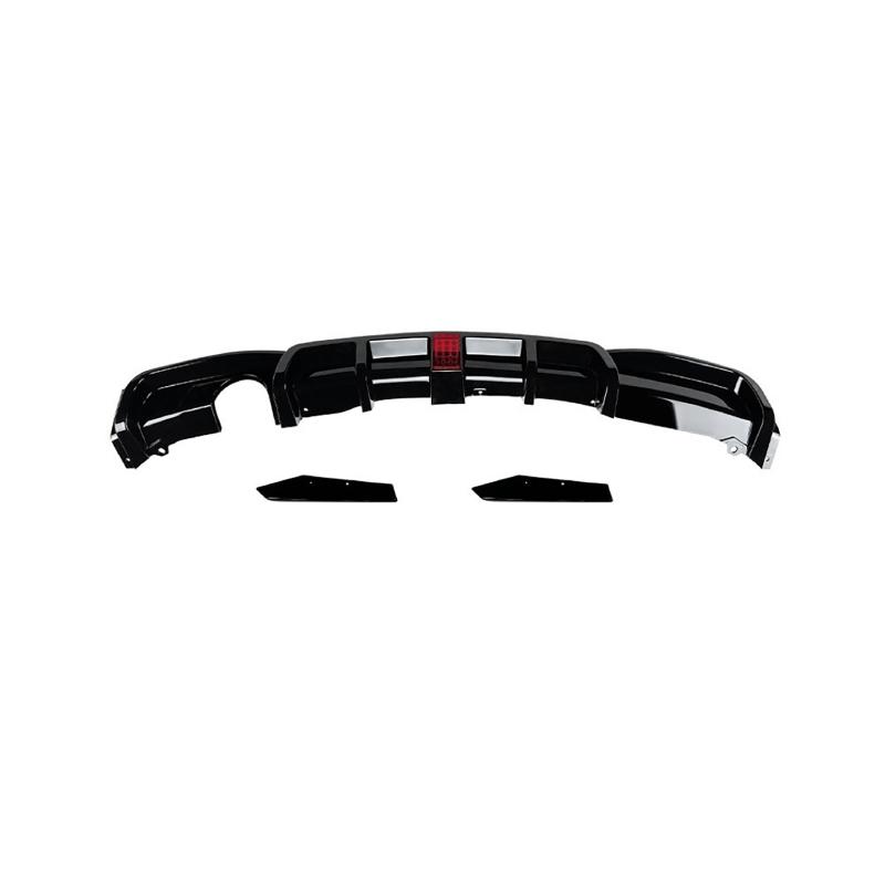 Diffusore Posteriore Lip Per BMW F30 MT MP 325i 330i 2013-2019 Doppio Scarico Lip Nero Con Splitter Luci Valance Spoiler
