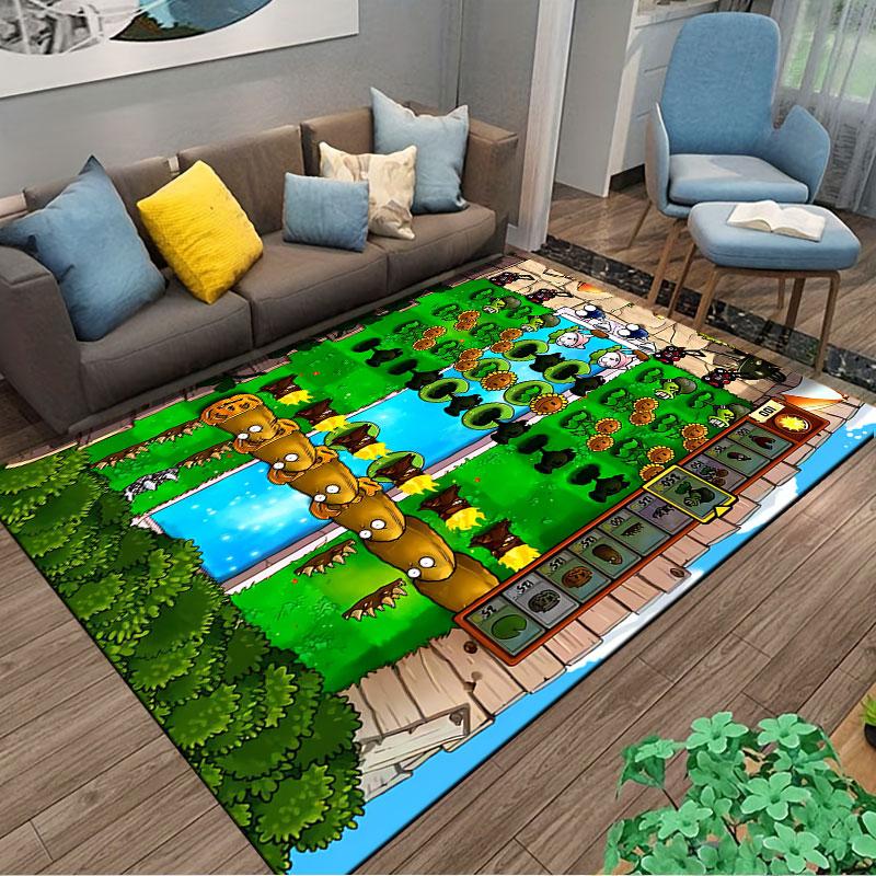 Plants Vs. Zombies Game Scene Suitable As a Non-slip Mat for the Living Room or Bedroom Sofa