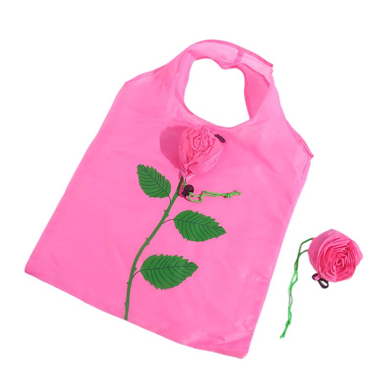 Rose Blume Faltbare Einkaufstasche Tragbar Große Kapazität Faltbare Tragetasche Leicht Langlebig Reisehandtasche Aufbewahrungsbeutel