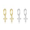 S925 Sterling Silver Zirconia Cross Earrings - Elegant, Simple, and Versatile European & American Design