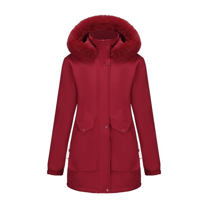 Winter Coat Women 2025 Long Plush Fur Collar Fleece Lined Parka Jacket Korean Style