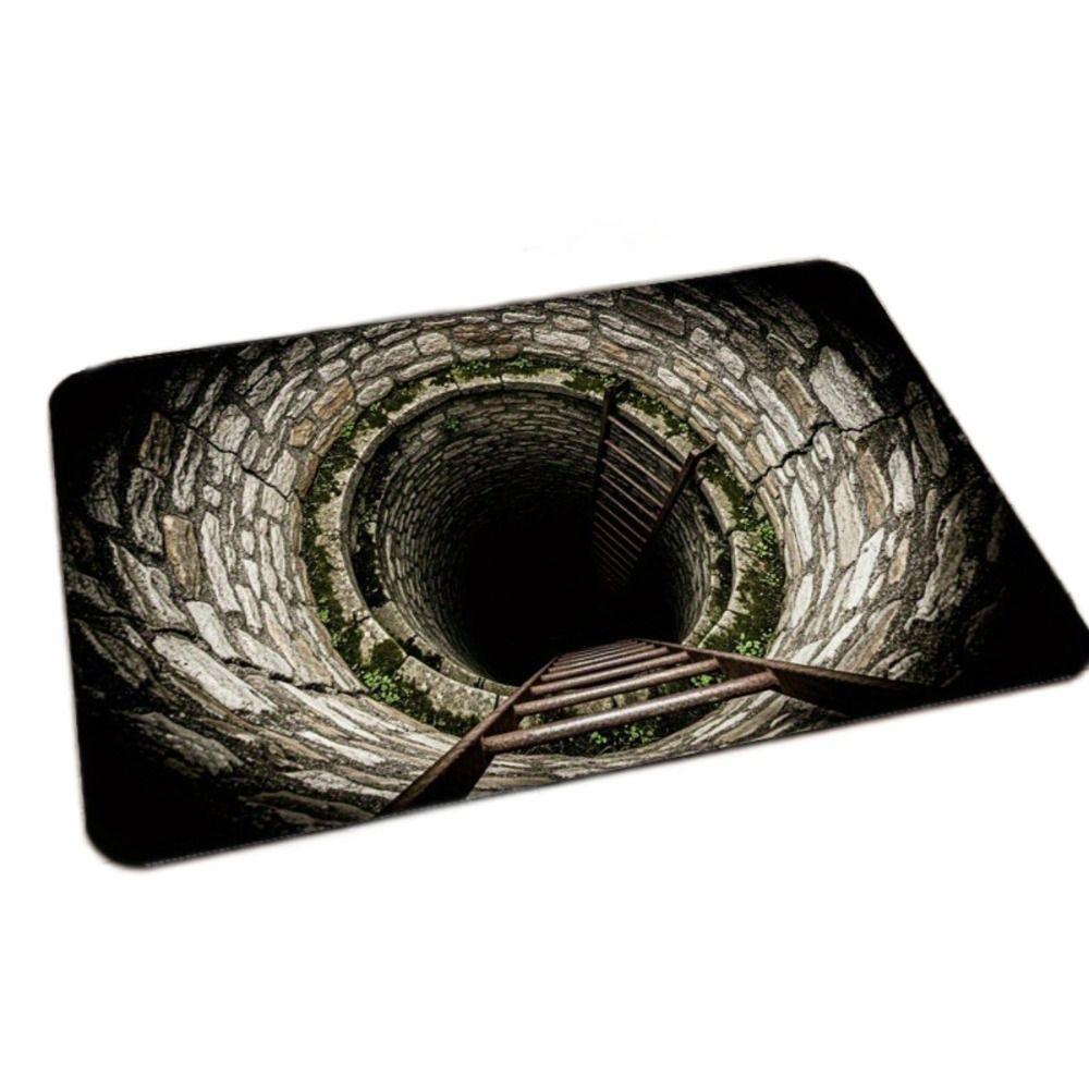 3D Flat Bedroom Door Mat Absorbent Floor Mat Durable Area Rug for Bathroom