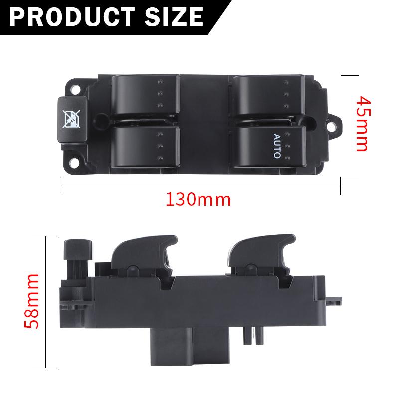 BP0K-66-350 Master Power Window Control Switch For Mazda 3 BK 2004 2005 2006 2007 2008 2009 Car Window Switch Accessories Black