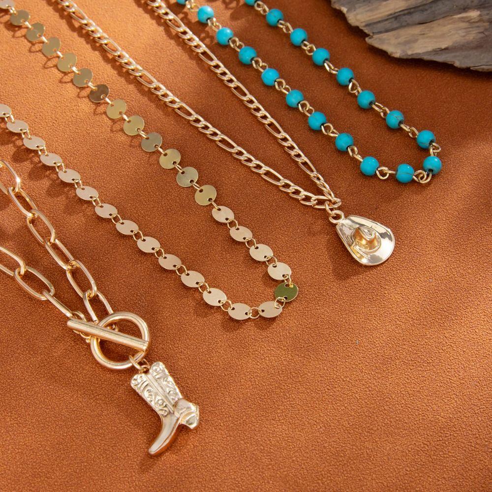 Ethnic Style Boho Necklace Necklace Set Multi-layer Necklace Personality Jewelry Set  Girls