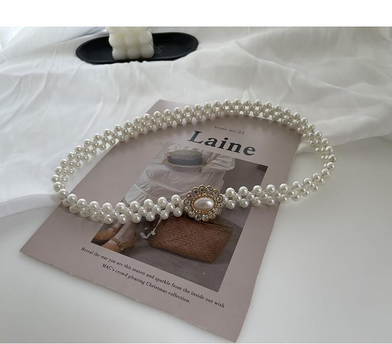 Korean Elegant Style Pearl Waist Chain For Women With Glamorous Accents Rhinestone