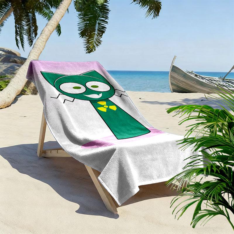 Cartoon Print Beach Towel, Large Soft Quick Dry Towel for Beach Camping Swimming