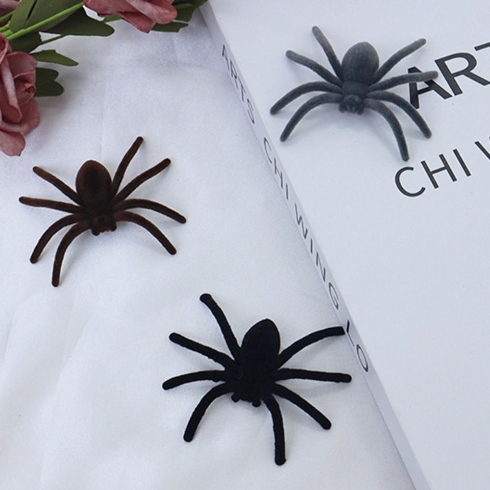 10PCS Mini Fake 3D Spider Toy Simulation Artificial Spider Halloween Plush Spider Carnivals