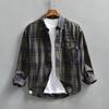 Men's Plaid Long Sleeve Button Up Shirt Casual Loose Fit Pocket Design Fashion Top for Daily Wear