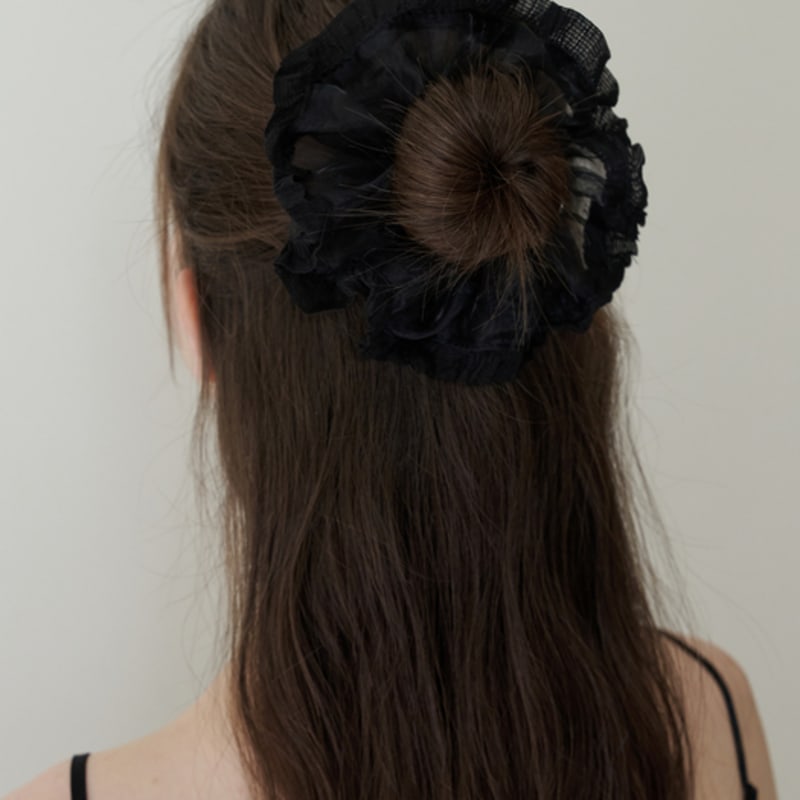 KINDABABY Organdy Petit Lace Scrunch - Black