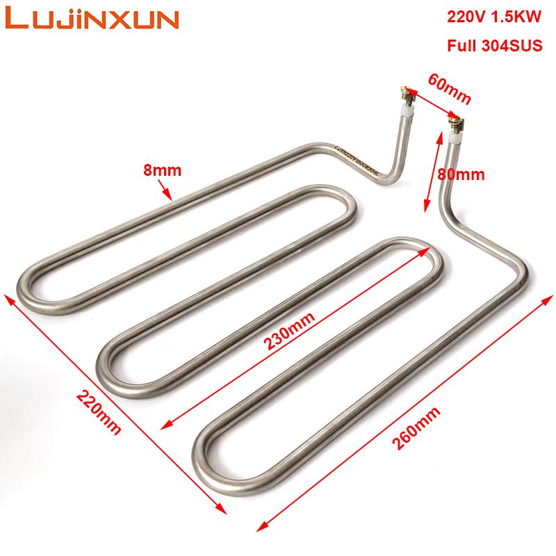 

LUJINXUN 3U Heating Element 260x220mm Air Dry Heater 110V/220V 1.5KW 304SUS for Sauna Stove Heater Pipe Accept Custom Made 1pc 3U 1.5KW