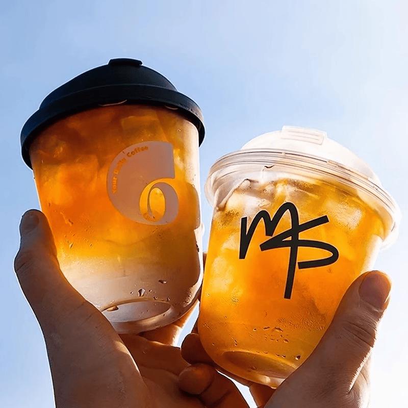 Disposable U-Shaped Clear Cups with Lids