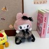 Officially Licensed Sanrio Kuromi My Melody Plush Backpack With Adjustable Strap  For Girls Daily Use Birthday Holiday Gift