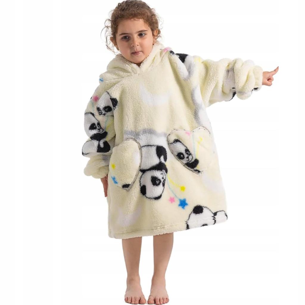 Blanket Sweatshirt Oversize Children's Blanket Sweatshirt 2In1 Panda Koala Long Pajamas Blanket