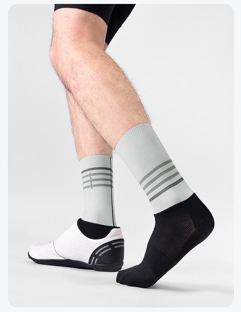 NUCKILY Anti-slip Compression Cycling & Running Socks, Unisex Mid-calf for All Seasons