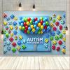 1 Piece Colorful Balloons Vividly Represent Autism Awareness Vibrant Polyester Backdrop