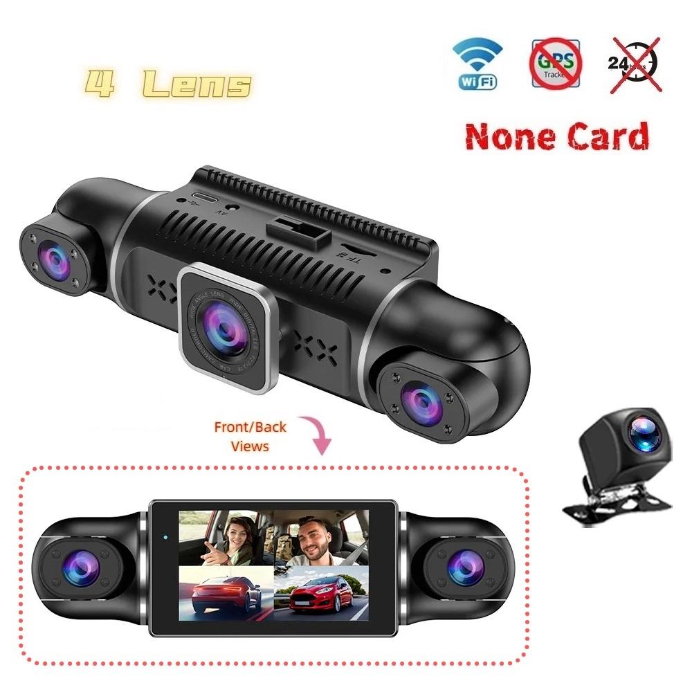 Four Lens Driving Recorder, 4 Recording 4 Screen Display, 1080P Night Vision, GPS, Loop Recording, WiFi Connection Camera