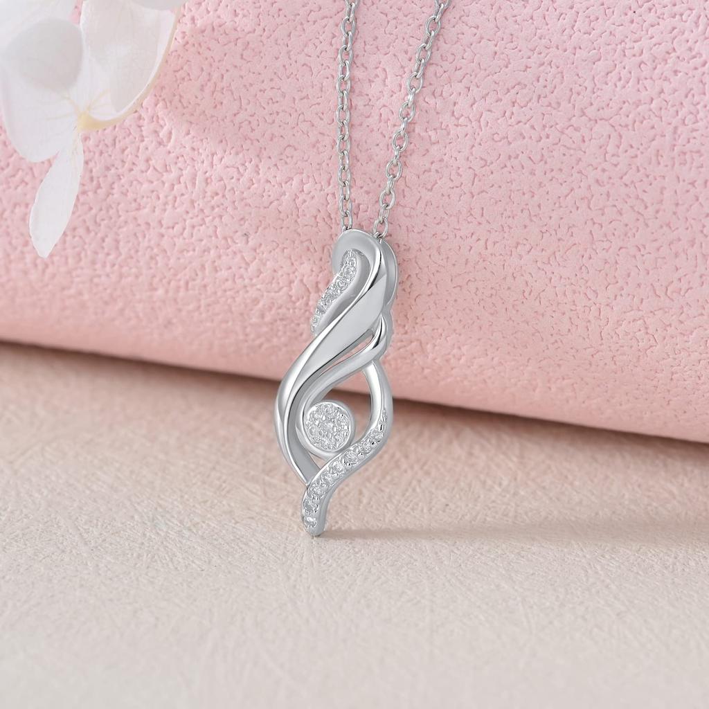 Diamond Necklace Diamond Pendant Silver Chain Present Box Christmas Present [PEIMKO] Women's 0.3ct [Gift Set] Birthday-1