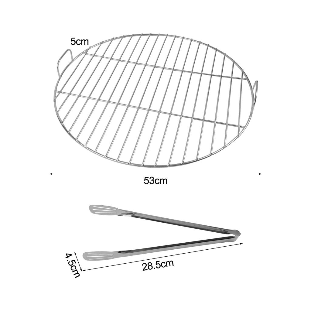 1 Pcs Stainless Steel Round Grill Grate With Handle For Weber 7432 And 57 Cm Grills For Fish Shrimp Cook Accessories Outdoor
