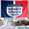Custom Name England National Printed Tapestry, for Bedroom,Livingroom, dormitory, Large Wall Decor, Fabric Decor Fan Birthday Gifts