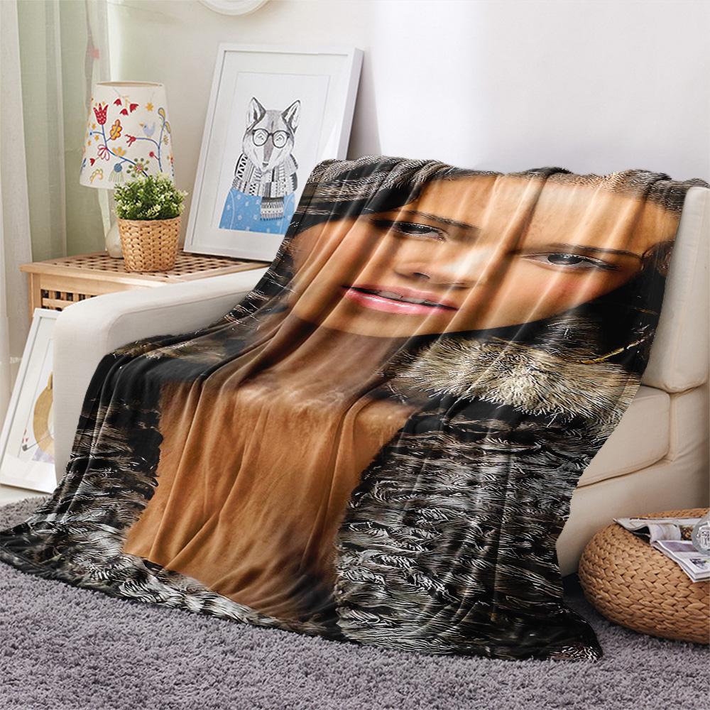 1 szt. Koc flanelowy z nadrukiem kosmity i Ziemi, Wysoka jakość, Wygodny na wszystkie pory roku, Wystrój domu, Ciepło i komfort, Idealny na prezenty świąteczne