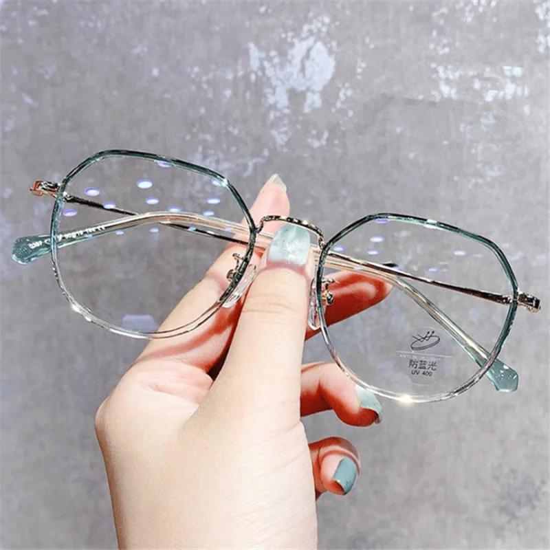 Finished Myopia Glasse Women with Minus Degree Round Nearsighted Eyewear Diopter  -0.5 -0.75 -1.25 -1.5  -2.0 -2.5 -3.0 To -6