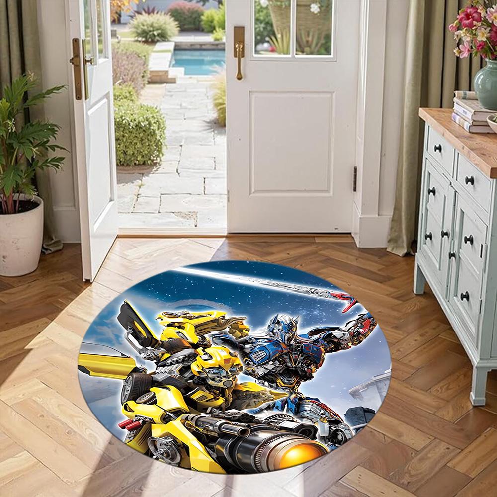 Transformers Round Carpet Suitable for Dining Room Game Room Foyer Kitchen Anti-slip Round Rug Office Home Decor