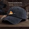 Zippered Bear Print Baseball Cap, Outdoor Sun Protection Cap, Stylish Full Duckbill Cap, Black, Machine Washable Baseball Cap