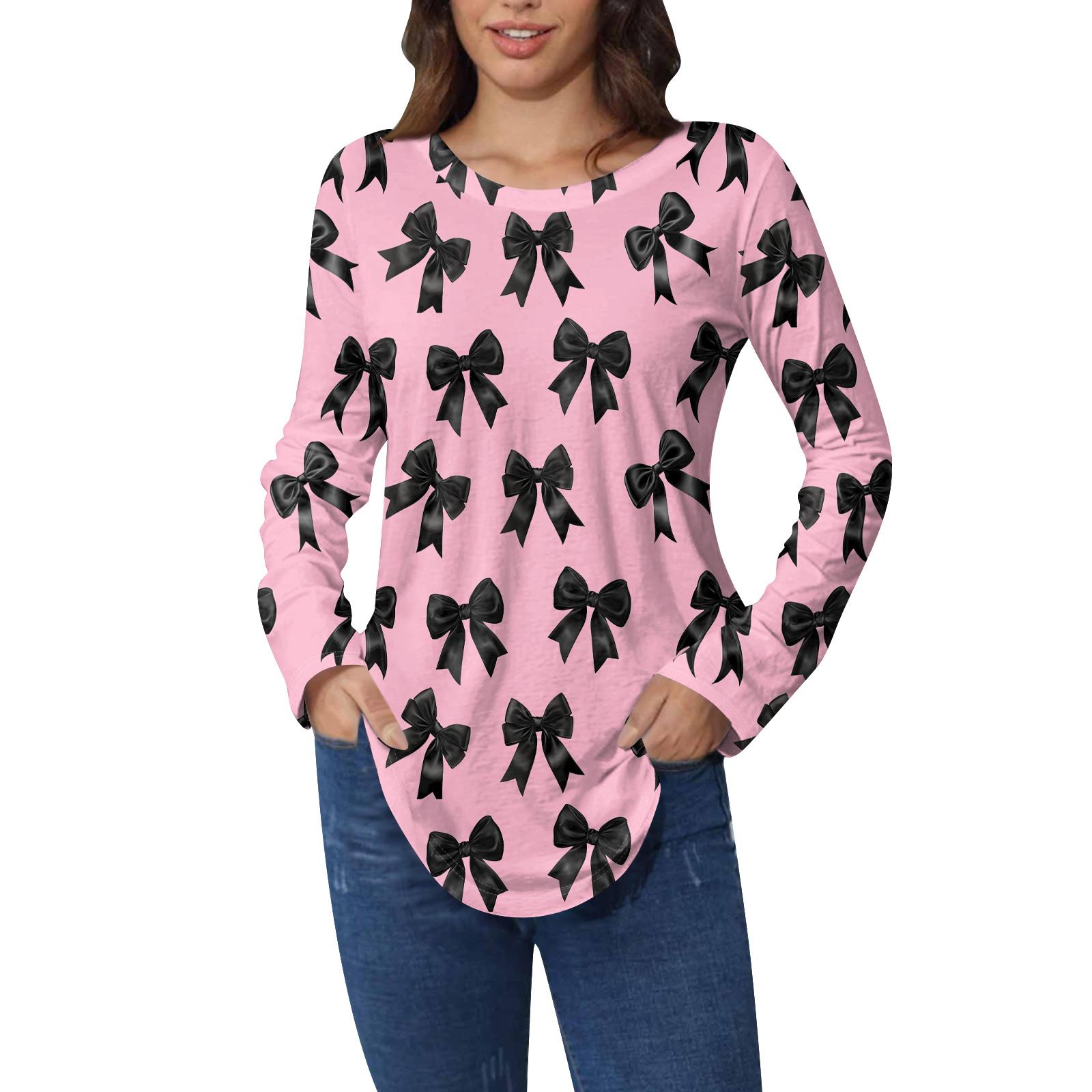 

Футболки женские осенние повседневные рубашки с длинным рукавом толстовка винтажный графический принт топ пуловер ко Дню святого Валентина S розовый