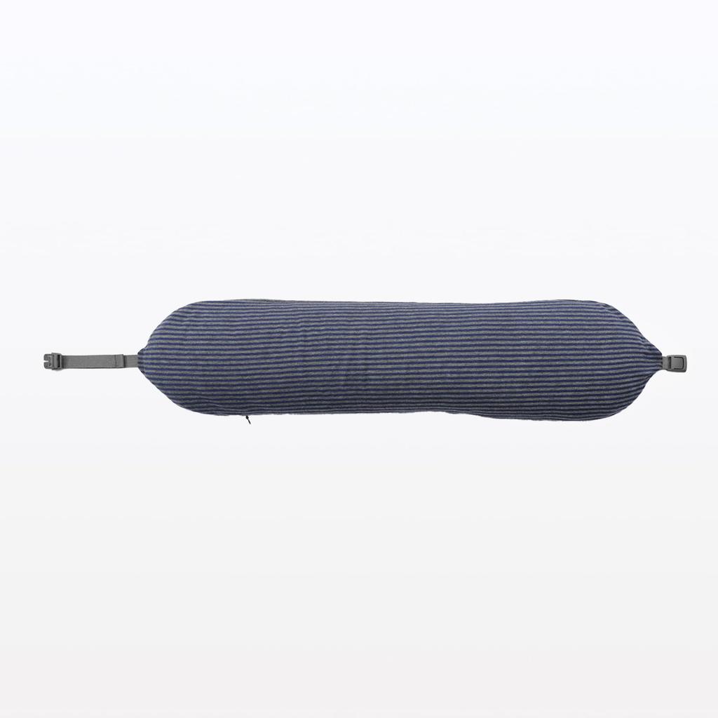 MUJI Fit Neck Cushion, Heather Navy x Gray, Approx. 16 x 64 cm, 44430934