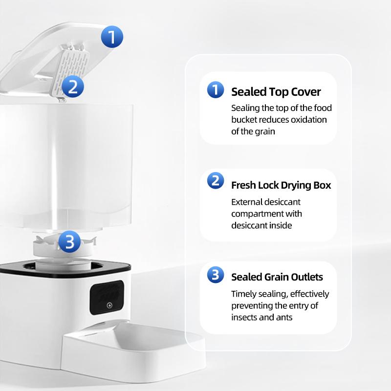 6L Podwójna miska Tuya Smart WIFi Karmnik dla zwierząt Automatyczna maszyna do powolnego jedzenia dla kota i psa z czasowym, ilościowym dozownikiem karmy, miska