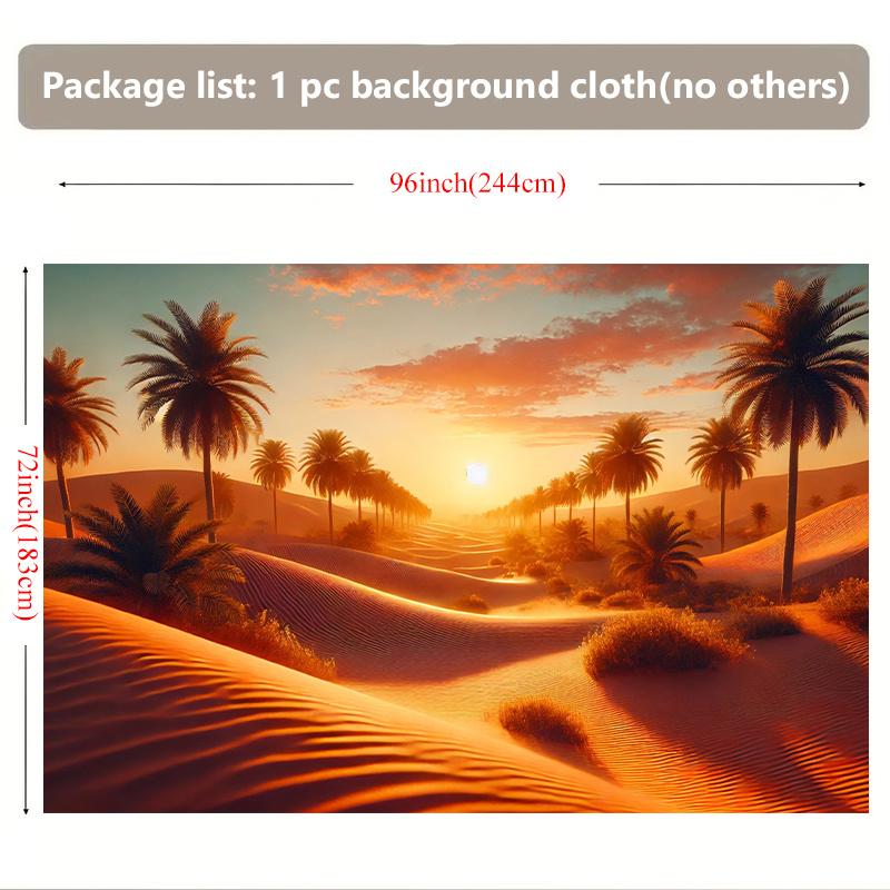 2D Plane 1 Piece of Vibrant Sunset Palm Tree and Sandy Terrain Suitable for Living Room Bedroom Office or Outdoor Area