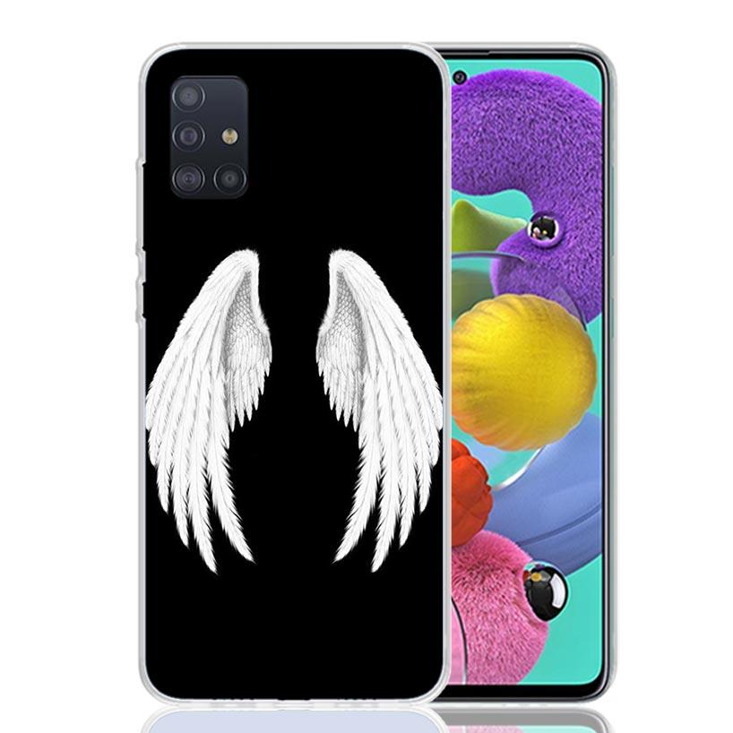 Angel Wings Feather Phone Case For Samsung Galaxy A52 A32 A22 A12 A02S A50S A30S A51 A31 AA71 Note 20 Ultra 10 S10 Plus Galaxy A
