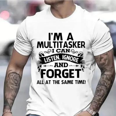 T-Shirts für Männer Ich bin ein Multitasker Humor Sprüche Kleidung Lustige Sarkastische T-Shirts Kurzarm T-Shirts Trend Sarkastische T-Shirts