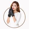 Women Faux Leather Gloves Fleece Lined Touch Screen Gloves Warm Winter Gloves with Bows for Driving Commuting Dating