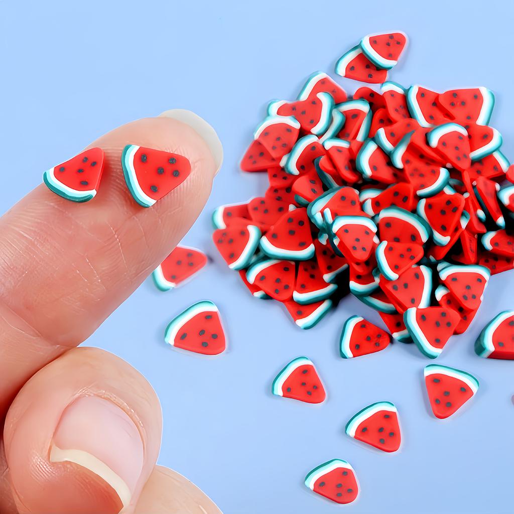 10g Nail Art Decoration Heart Fruit Candy Slices Polymer Clay Nail Charms Manicure Accessory for DIY Resin Silicone Mold Filler