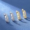 Elegant English Ear Buckle Zirconia Stud Earrings for Women - European & American Style