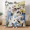 Txt Print Flannel Blanket High Quality Warm Comfortable Cover for All Seasons Perfect for Gifts Home Decor