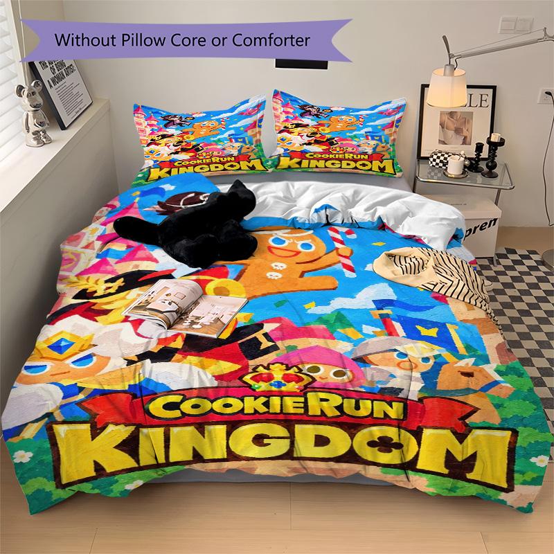 Cookie Kingdom Bedding 3 Piece Set HD Print Duvet Cover Pillowcases for Teens Adult Bedroom Decoration Christmas Gift