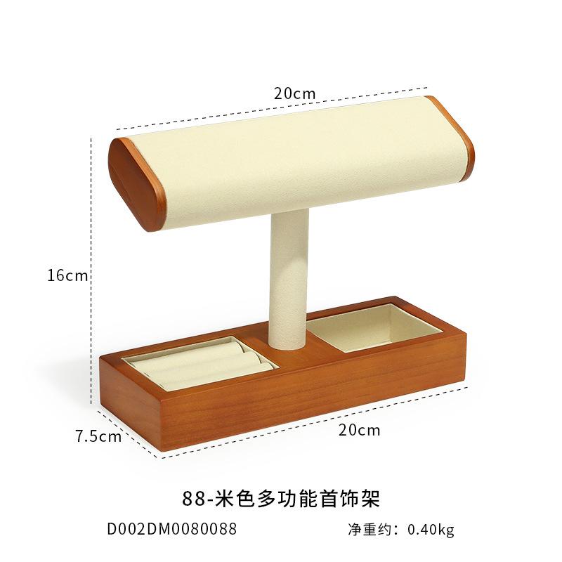Solid Wood Watch Display Stand T-bar Watch Jewelry Storage Rack Stand for Men Women Jewelry Accessory Organizer Holder