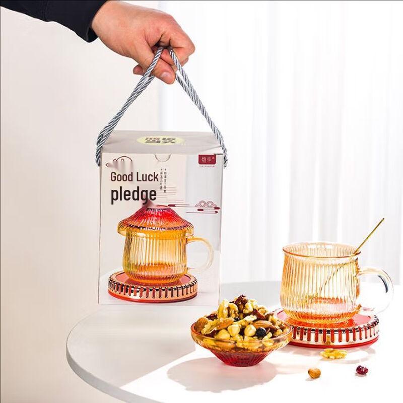 Wuzuo Creative Mushroom Thermostatic Glass Cup with Lid