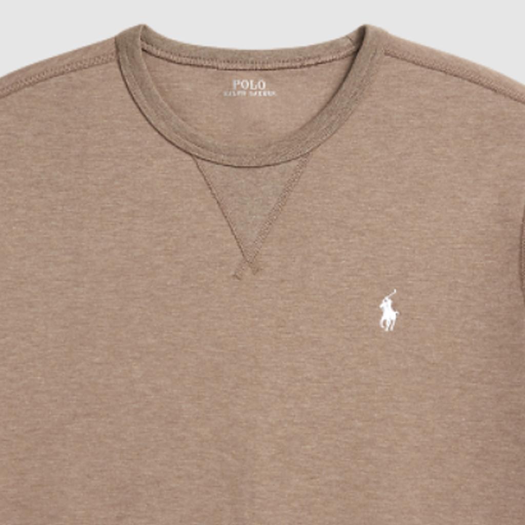 Polo Ralph Lauren Ss24 Solid Logo Pattern Embroidered Crew Neck Long Sleeve Sweatshirt Men Sweatshirt Dark-Gray-Brown MNPOKNI16823462-200