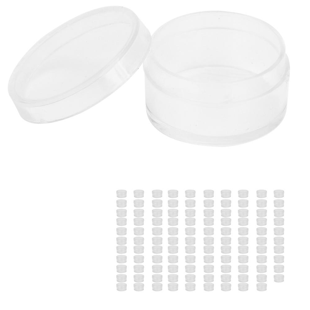 100Pcs Plastic Storage Box Clear Jewelry Organizer Practical Watch Parts Box  Beads Storage