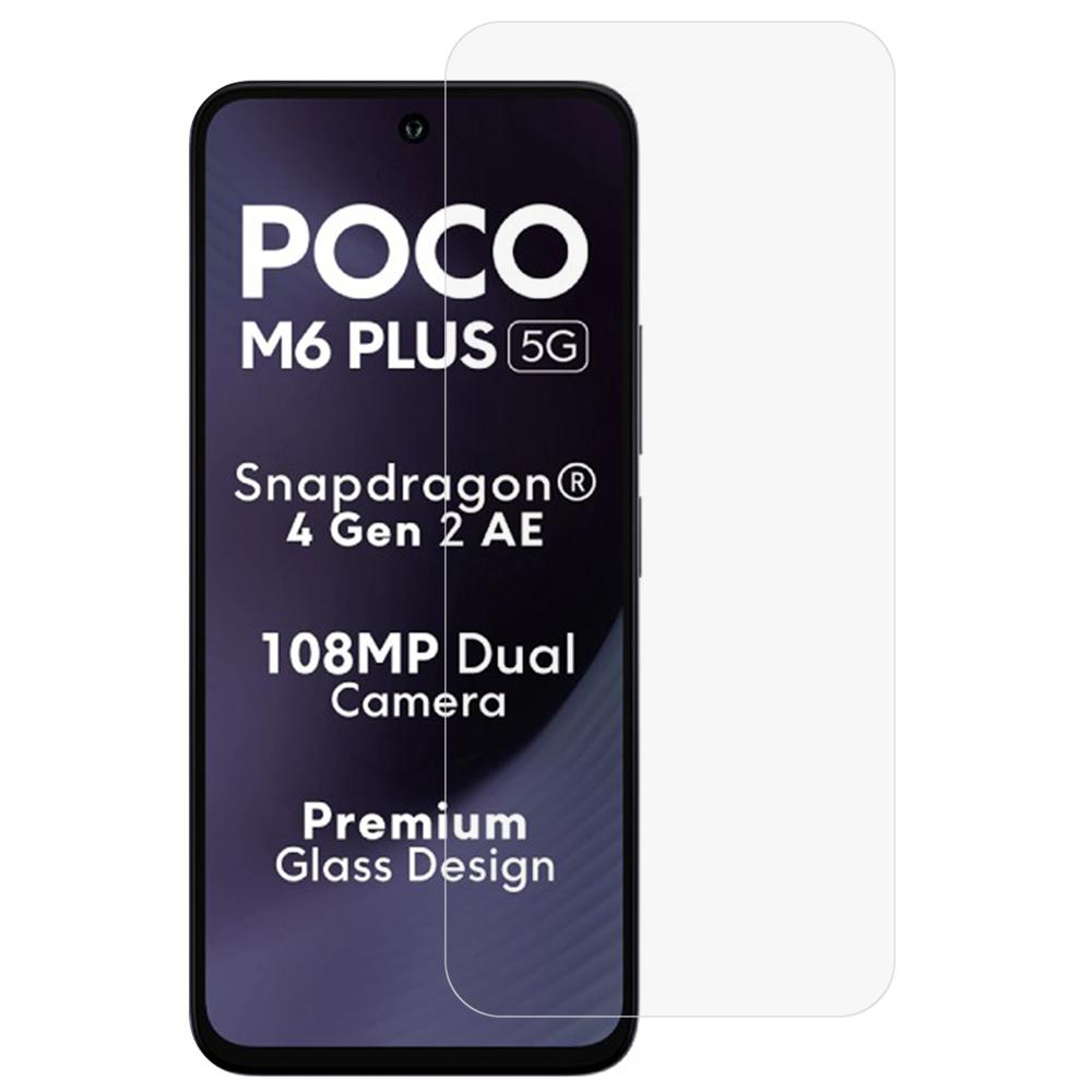 

AMORUS Для Xiaomi Poco M6 Plus 5G Захисне скло для екрану 2.5D Заокруглений край 9H Високоалюмосилікатне скло Type A