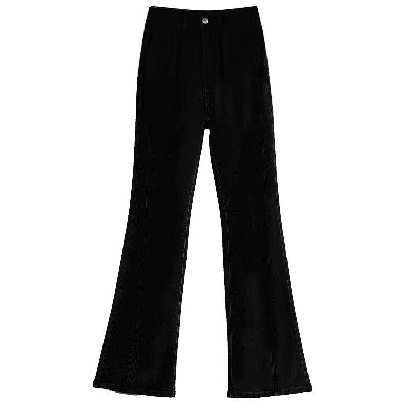 Women's Black High Waist Extra Long Flare Jeans - Spring 2025 Collection